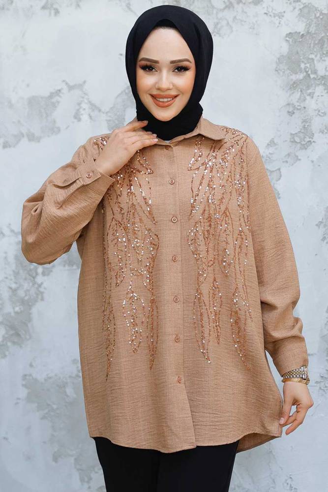 Modest Camel Shirt Top 45280C - 2