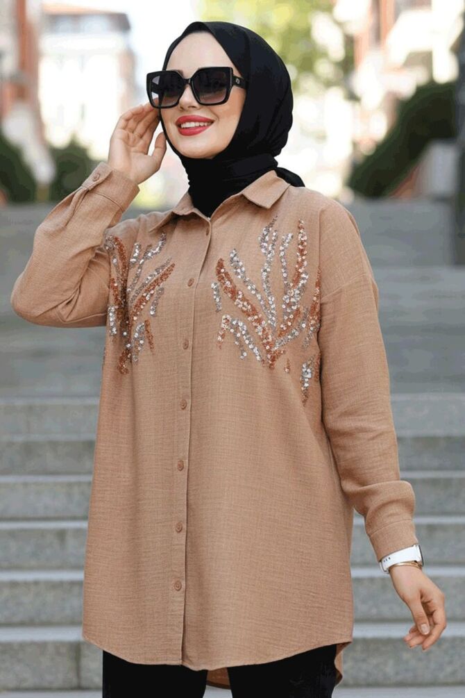 Modest Camel Shirt Tunic 4526C - 1