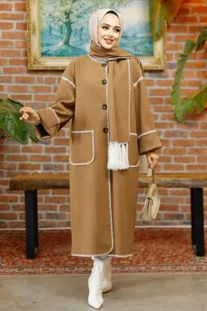 Modest Camel Stamp Coat 7221C - 1