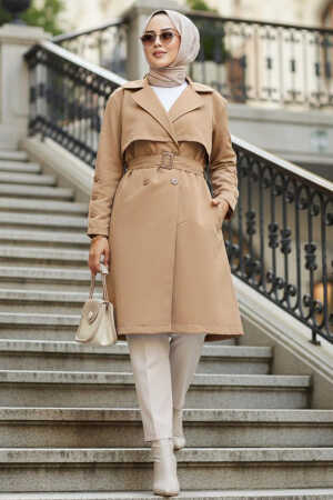 Modest Camel Trench Coat 61171C - 1