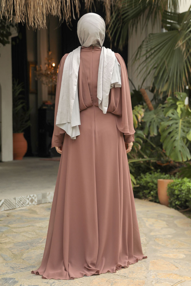 Modest Caramel Bridesmaid Dress 25891KRML - 3