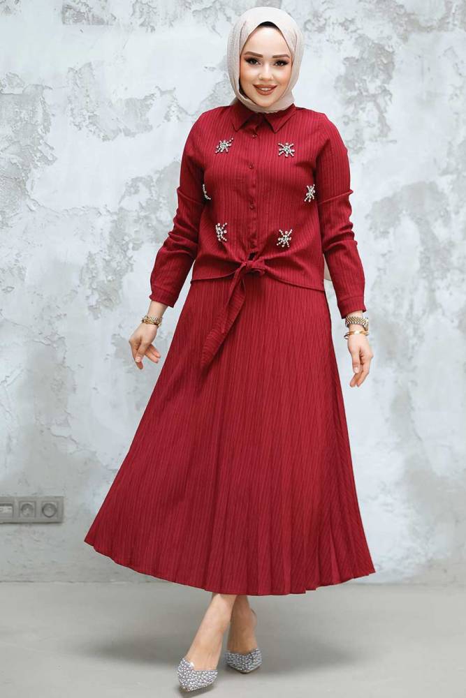 Modest Cherry Skirted Dual Suit 60062VSN - 1