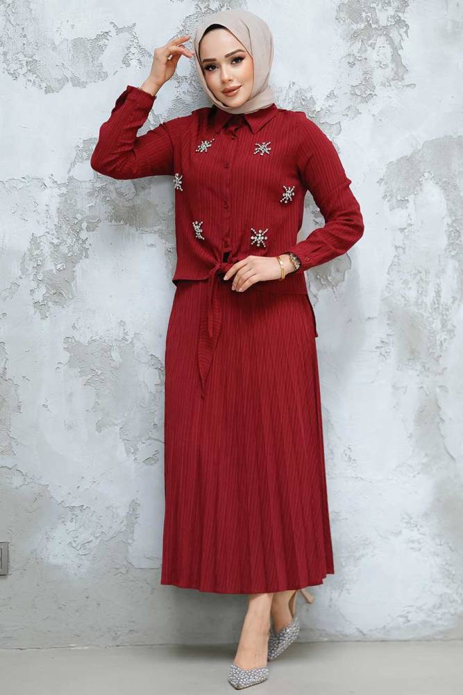 Modest Cherry Skirted Dual Suit 60062VSN - 2