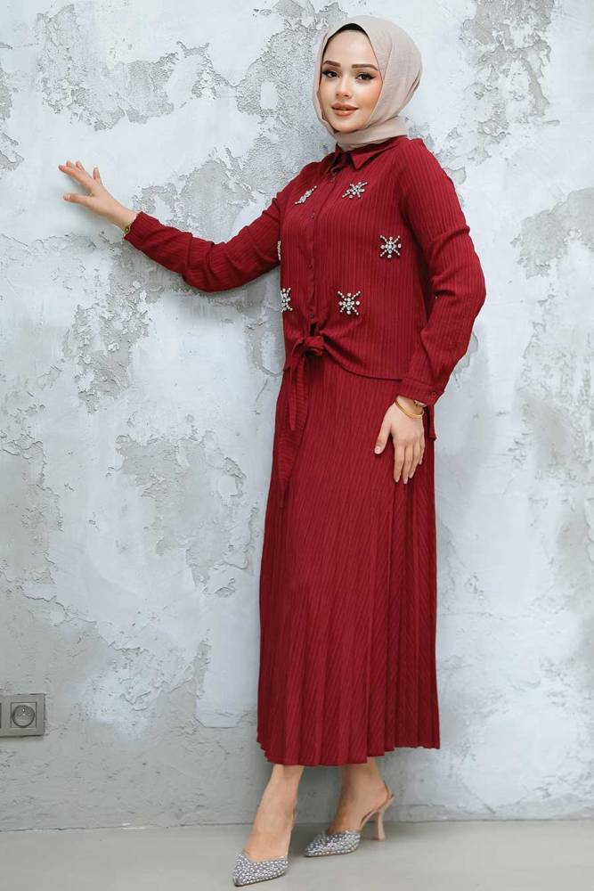 Modest Cherry Skirted Dual Suit 60062VSN - 3