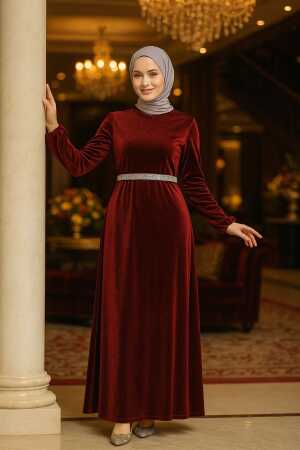 Modest Claret Red Elegant Evening Gowns 42541BR - 1