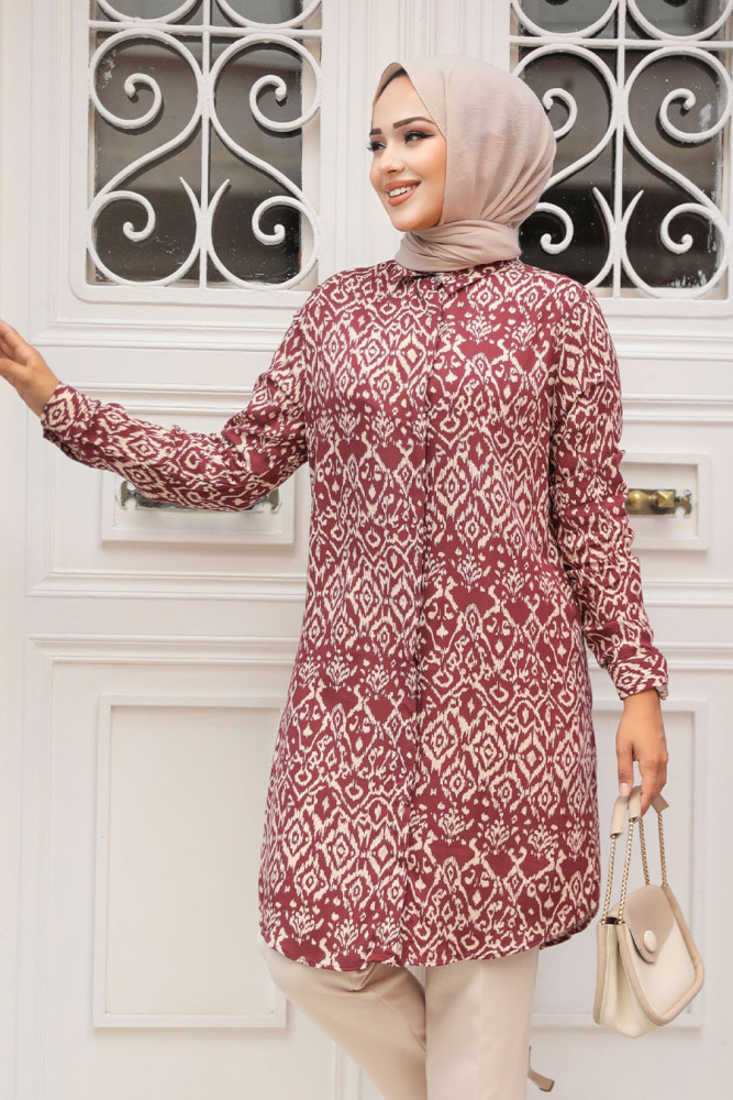 Modest Claret Red Tunic 11709BR - 2