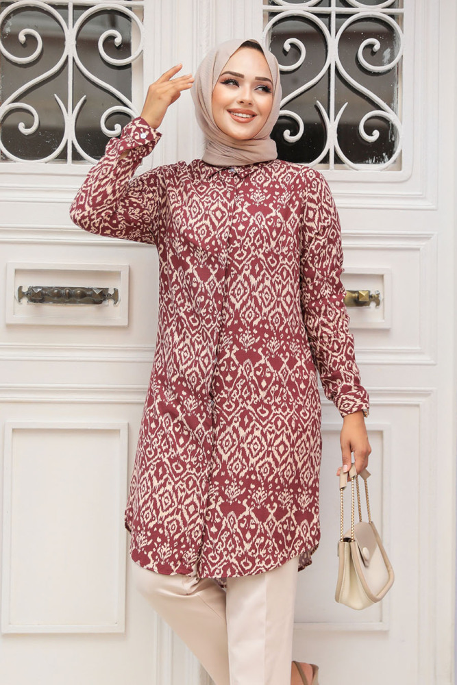 Modest Claret Red Tunic 11709BR - 1