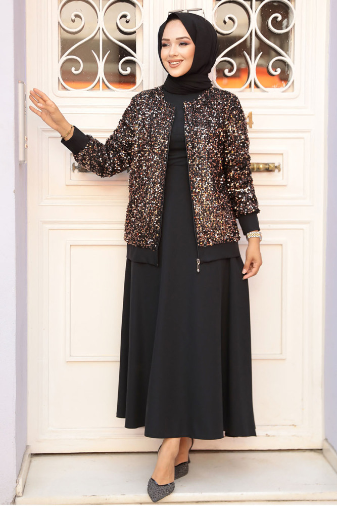 Modest Copper Dual Skirt Suit 40223BKR - 2