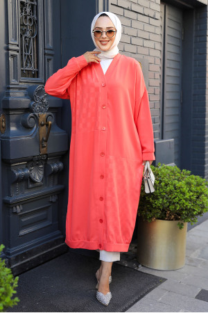 Modest Coral Coat 15161MR - 1