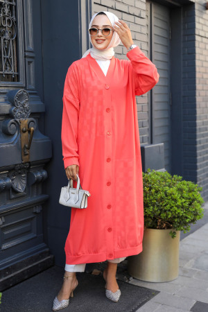 Modest Coral Coat 15161MR - 3