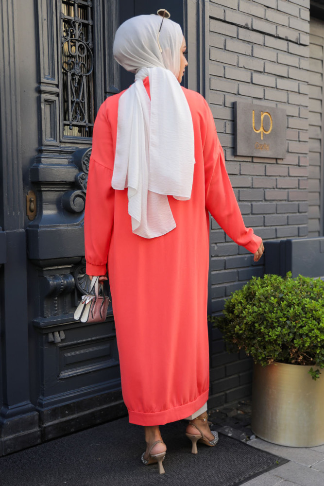 Modest Coral Coat 15161MR - 4