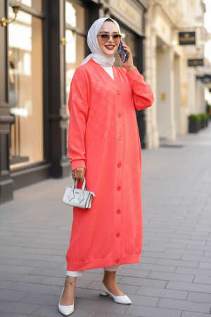 Modest Coral Coat 15161MR - 1