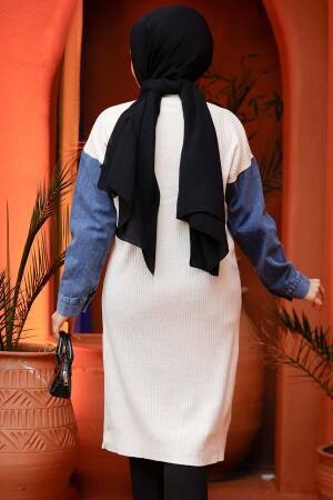 Modest Cream Knitwear Cardigan 87771KR - 3