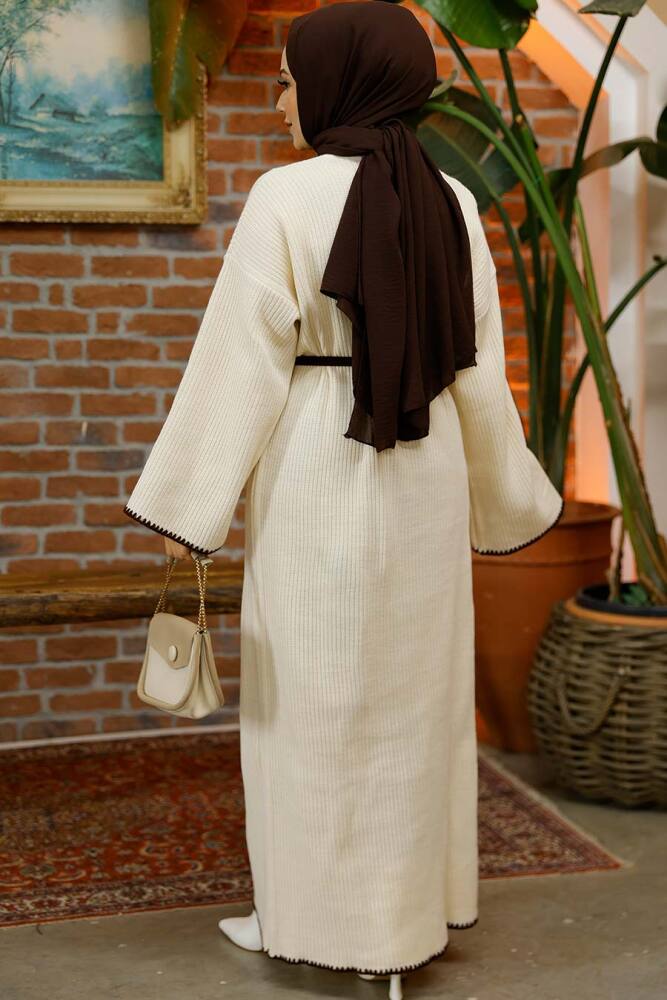 Modest Cream Knitwear Dress 34201KR - 3