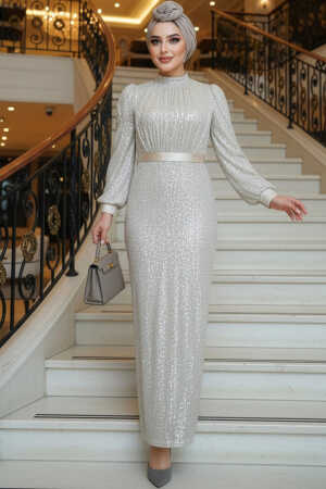 Modest Cream Prom Dress 4667KR - 1