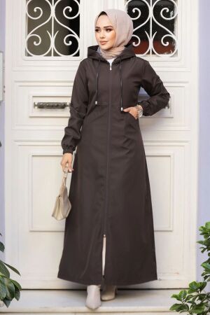 Modest Dark Brown Coat 62091KKH 