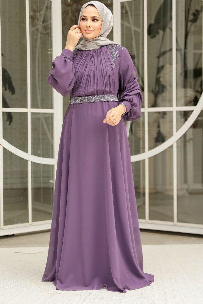 Modest Dark Dusty Rose Plus Size Dress 25879KGK - 2