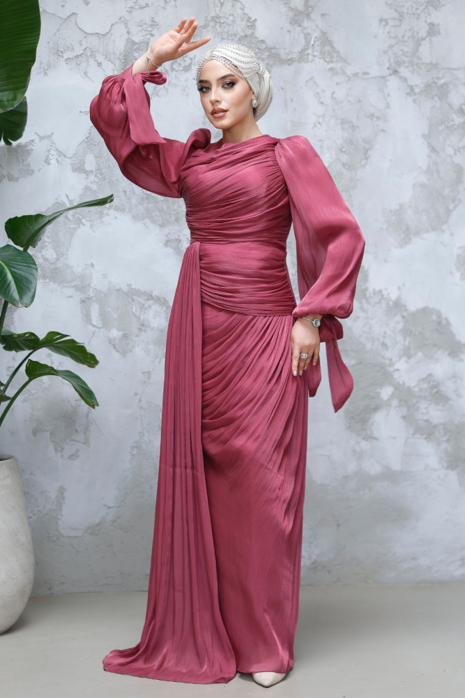 Modest Dark Dusty Rose Prom Dress 48491KGK - 2