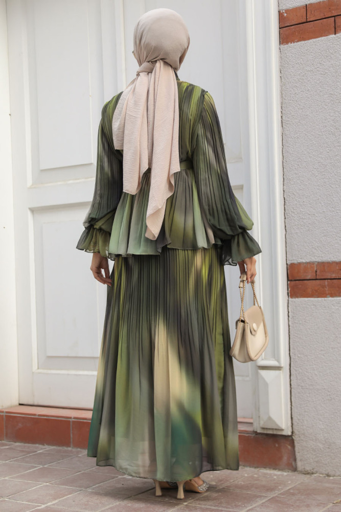 Modest Dark Khaki Skirt Dual Suit 45291KHK - 3