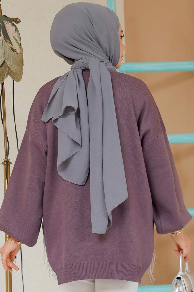 Modest Dark Lila Knitwear Jumper Top 17202KLILA - 5