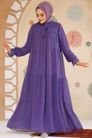 Modest Dark Lila Maxi Dress 23601KLILA - 1