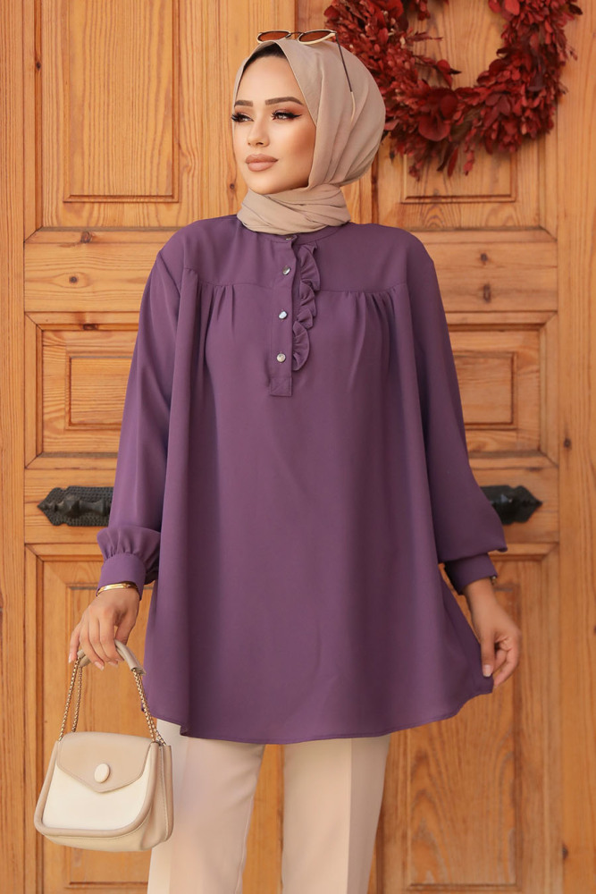 Modest Dark Lila Top 19026KLILA - 1