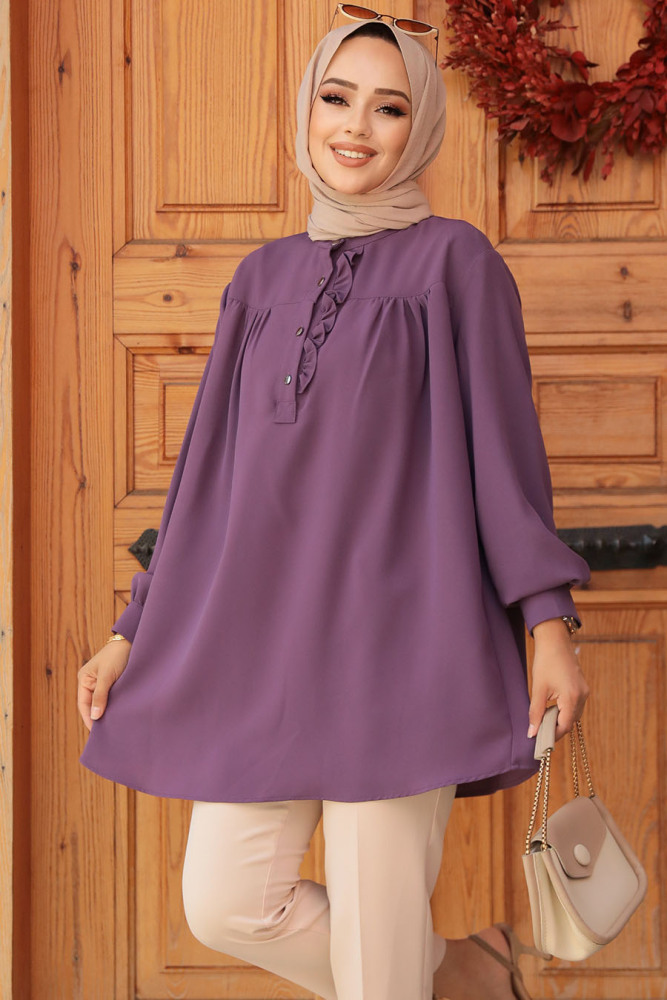 Modest Dark Lila Top 19026KLILA - 3
