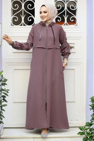 Modest Dark Mink Abaya For Women 62602KV - 1