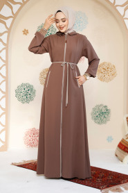 Modest Dark Mink Plus Size Abaya 81151KV - 2