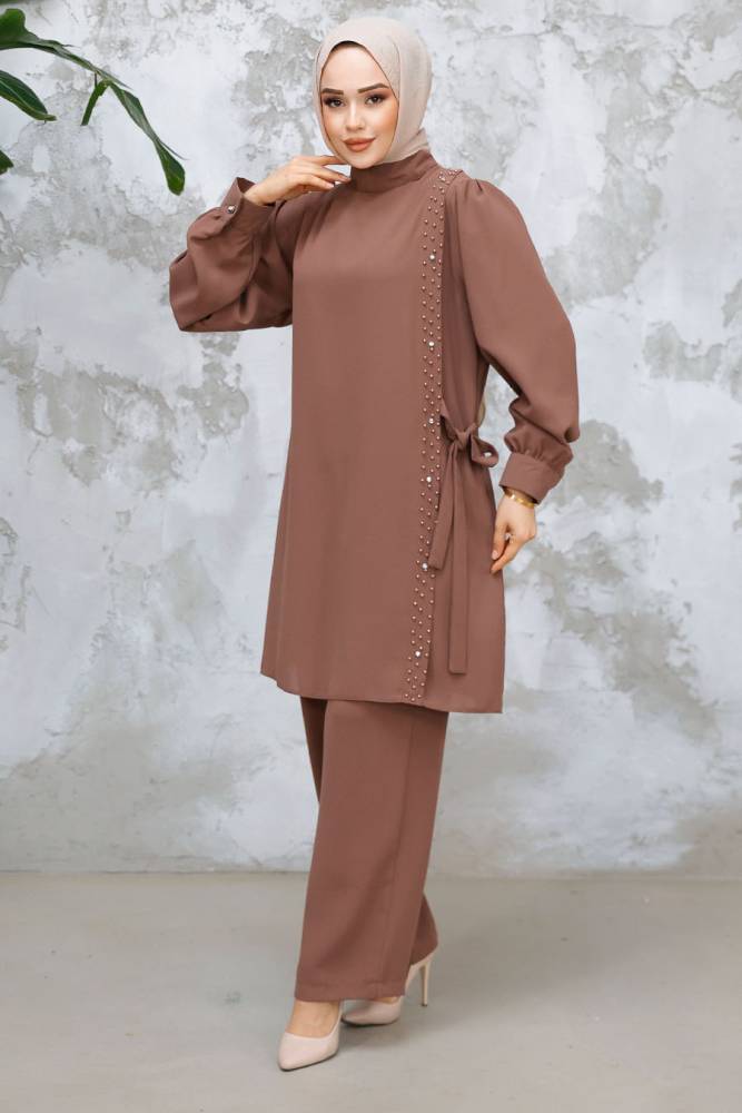 Modest Dark Mink Plus Size Dual Suit 65882KV - 1
