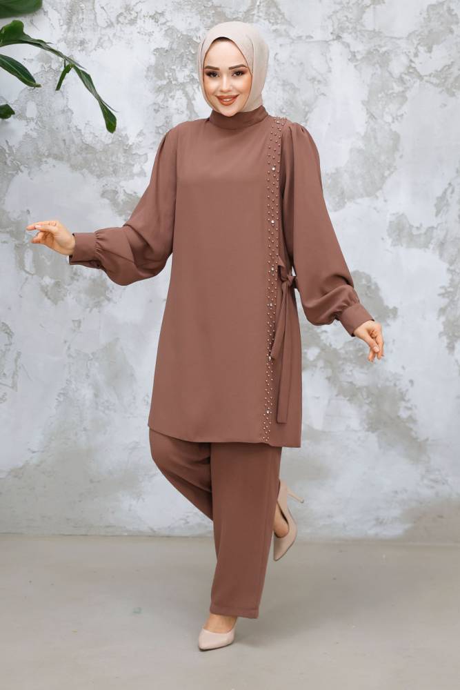 Modest Dark Mink Plus Size Dual Suit 65882KV - 3