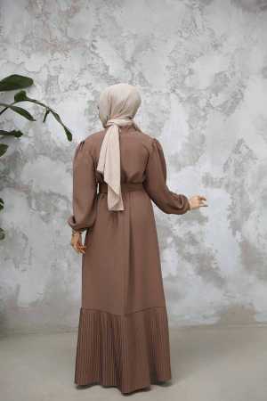 Modest Dark Mink Summer Dress 65878KV - 4