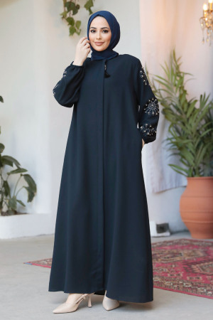 Modest Dark Navy Blue Plus Size Abaya 62701KL - 1