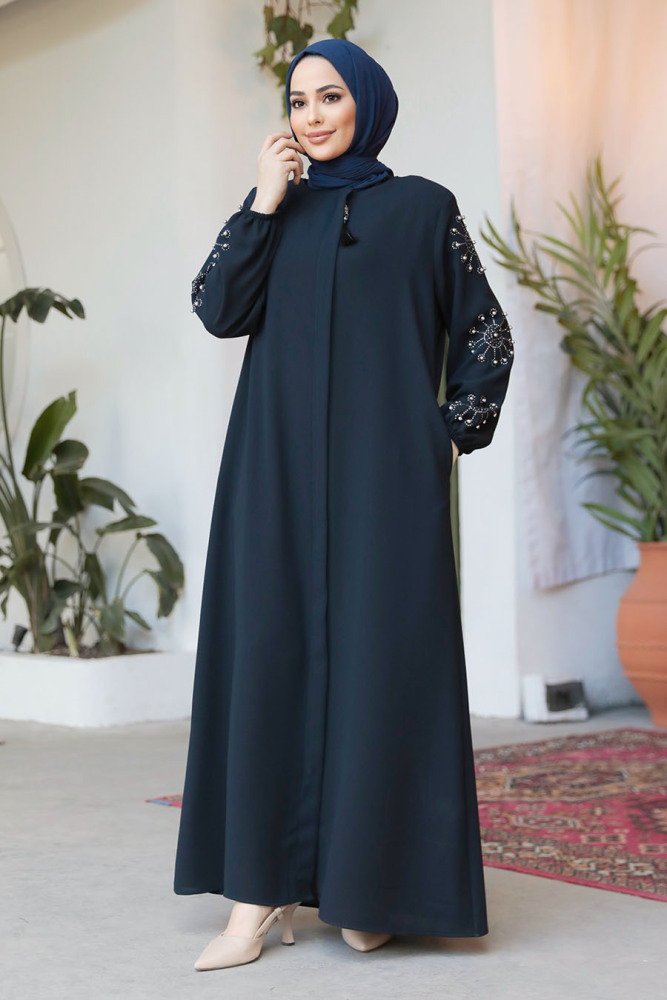 Modest Dark Navy Blue Plus Size Abaya 62701KL - 2