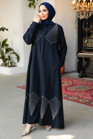 Modest Dark Navy Blue Plus Size Abaya 62901KL - 2