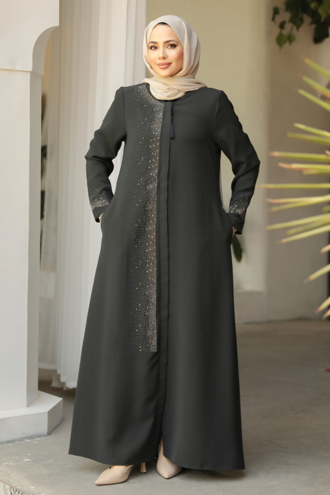Modest Dark Petrol Green Abaya For Women 26331KPY - 1