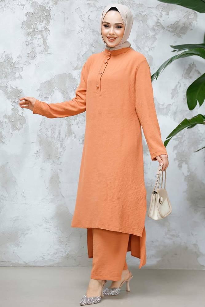 Modest Dark Salmon Pink Dual Suit 10102KSMN - 2