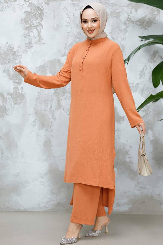 Modest Dark Salmon Pink Dual Suit 10102KSMN - 1