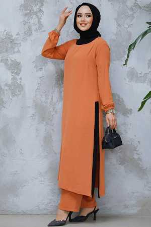 Modest Dark Salmon Pink Dual Suit 65877KSMN - 1