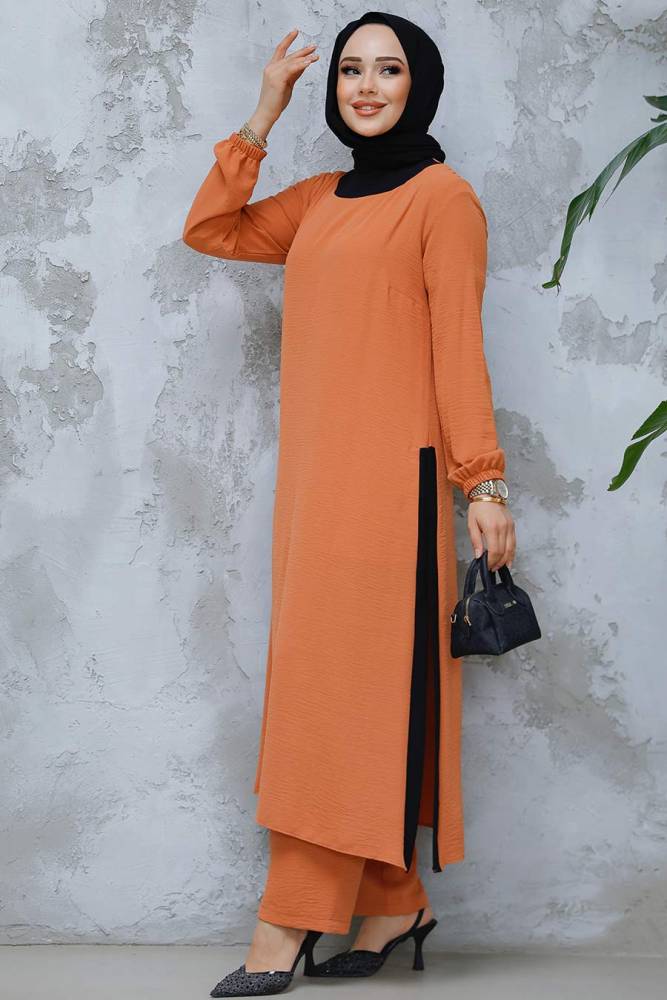 Modest Dark Salmon Pink Dual Suit 65877KSMN - 1