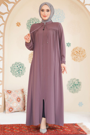 Modest Dusty Rose Abaya 45290GK - 1