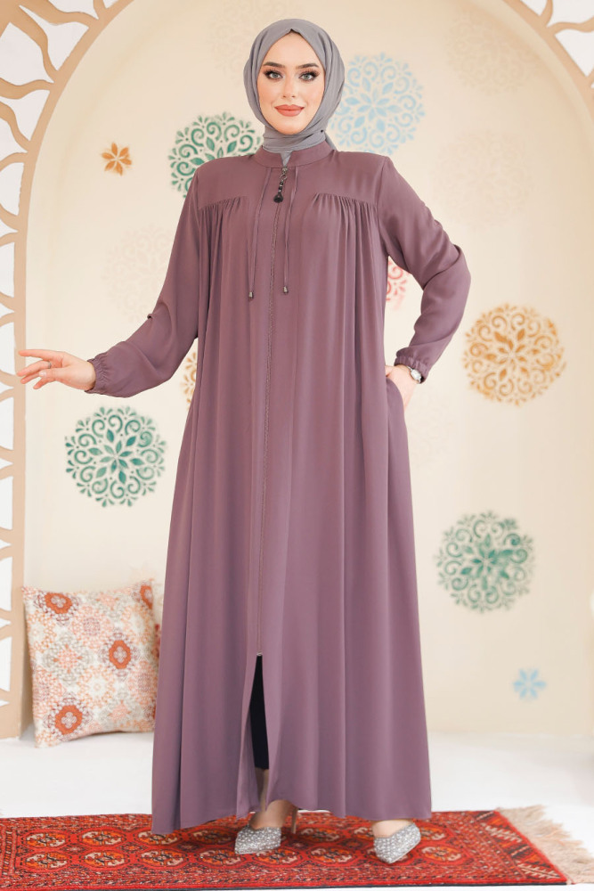Modest Dusty Rose Abaya 45290GK - 2