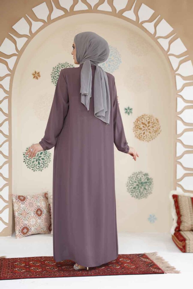 Modest Dusty Rose Abaya 45290GK - 3