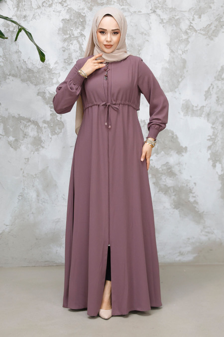 Modest Dusty Rose Abaya For Women 81291GK - 1