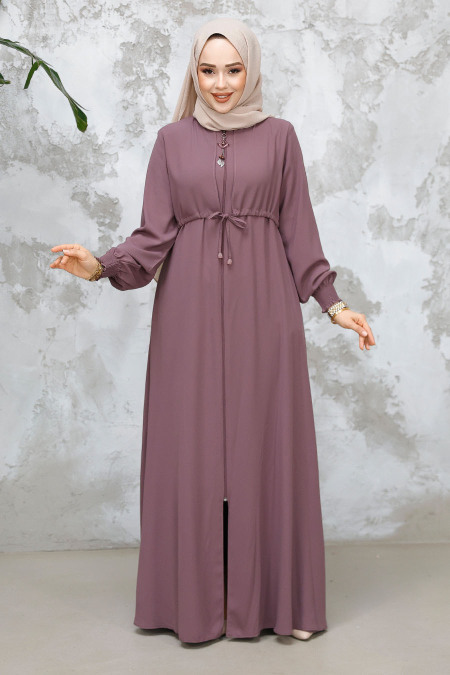 Modest Dusty Rose Abaya For Women 81291GK - 2