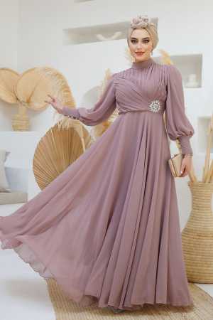 Modest Dusty Rose Engagement Dress 45221GK - 1