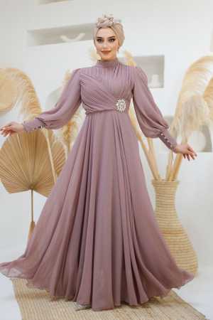 Modest Dusty Rose Engagement Dress 45221GK - 2