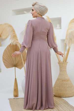 Modest Dusty Rose Engagement Dress 45221GK - 5