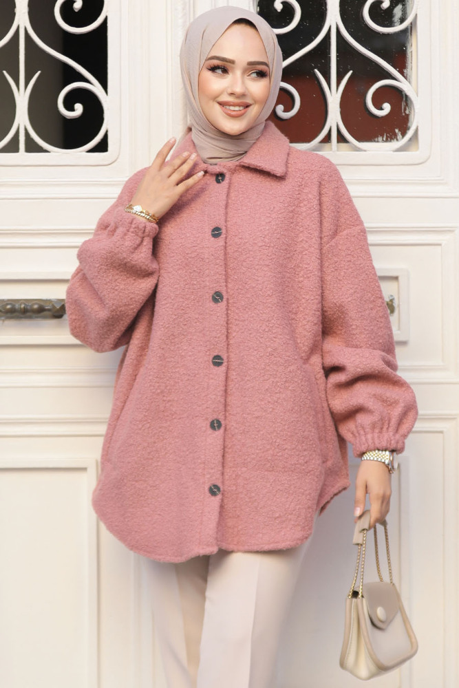 Modest Dusty Rose Felt Jacket 30142GK - 1