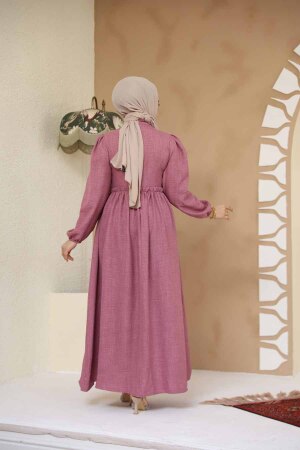 Modest Dusty Rose Long Dress 45741GK - 3